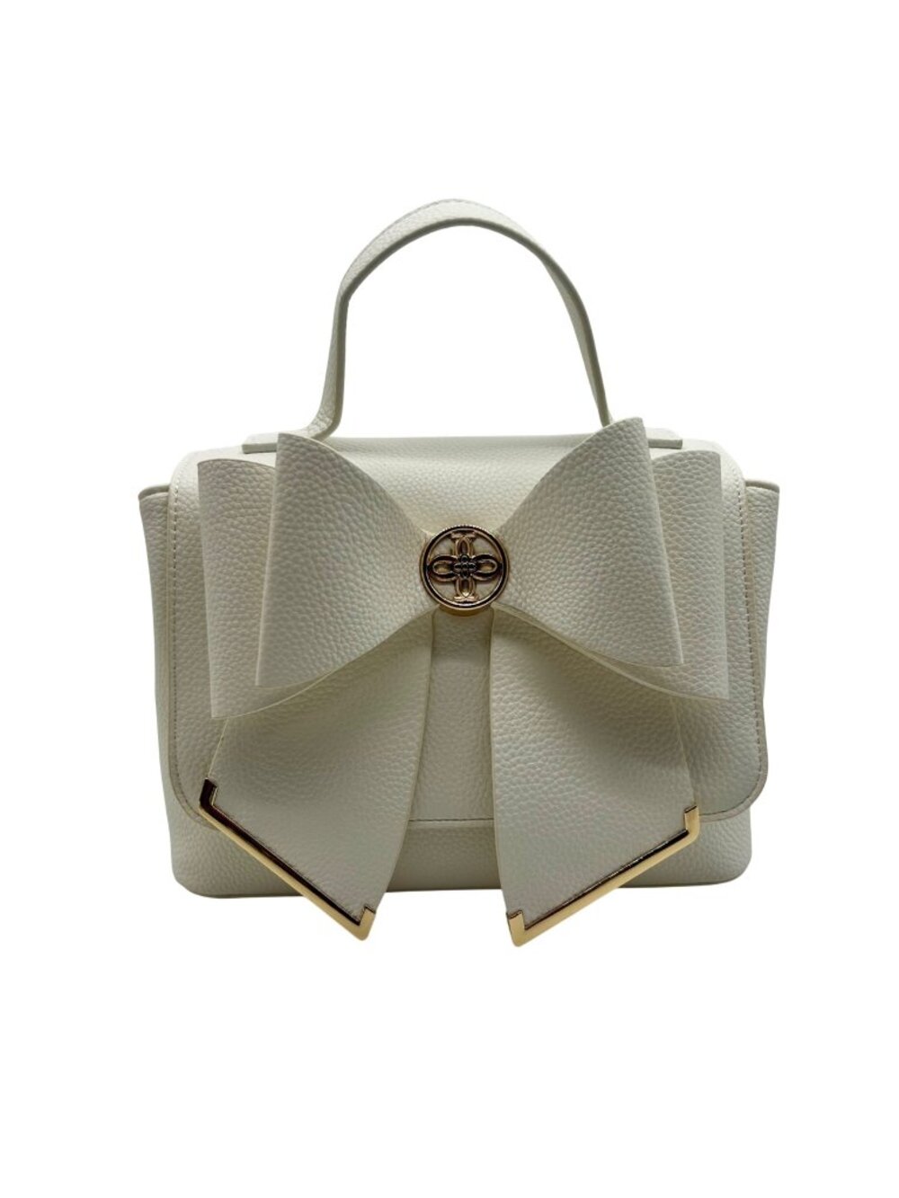 Like Dreams White Leather Bowtie Crossbody Bag